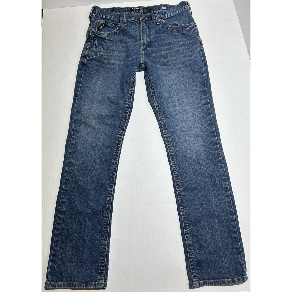 Ariat M4 Relaxed Boot Cut Jeans Mens 35x36 Medium Wash Denim Work Pants Western